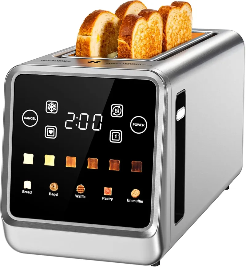 Foyoconven 4 Slice Toaster with Smart Digital Touchscreen & 1-Touch Memory