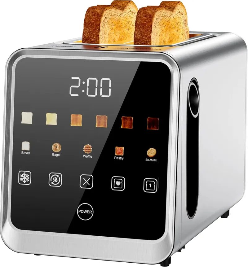 Foyoconven Toaster 2 Slice with Smart Digital Touchscreen & 1-Touch Memory